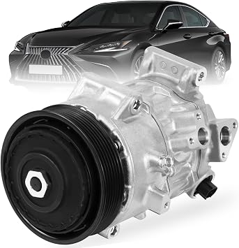 Air Conditioner AC Compressor with Clutch Fit for Lexus ES250 21-23, NX200t 15-17, NX300 18-21, NX300h 2021, RX350 2023, Fit for Toyota Avalon 21, Camry 18-23, Highlander 14-19, RAV4 13-23