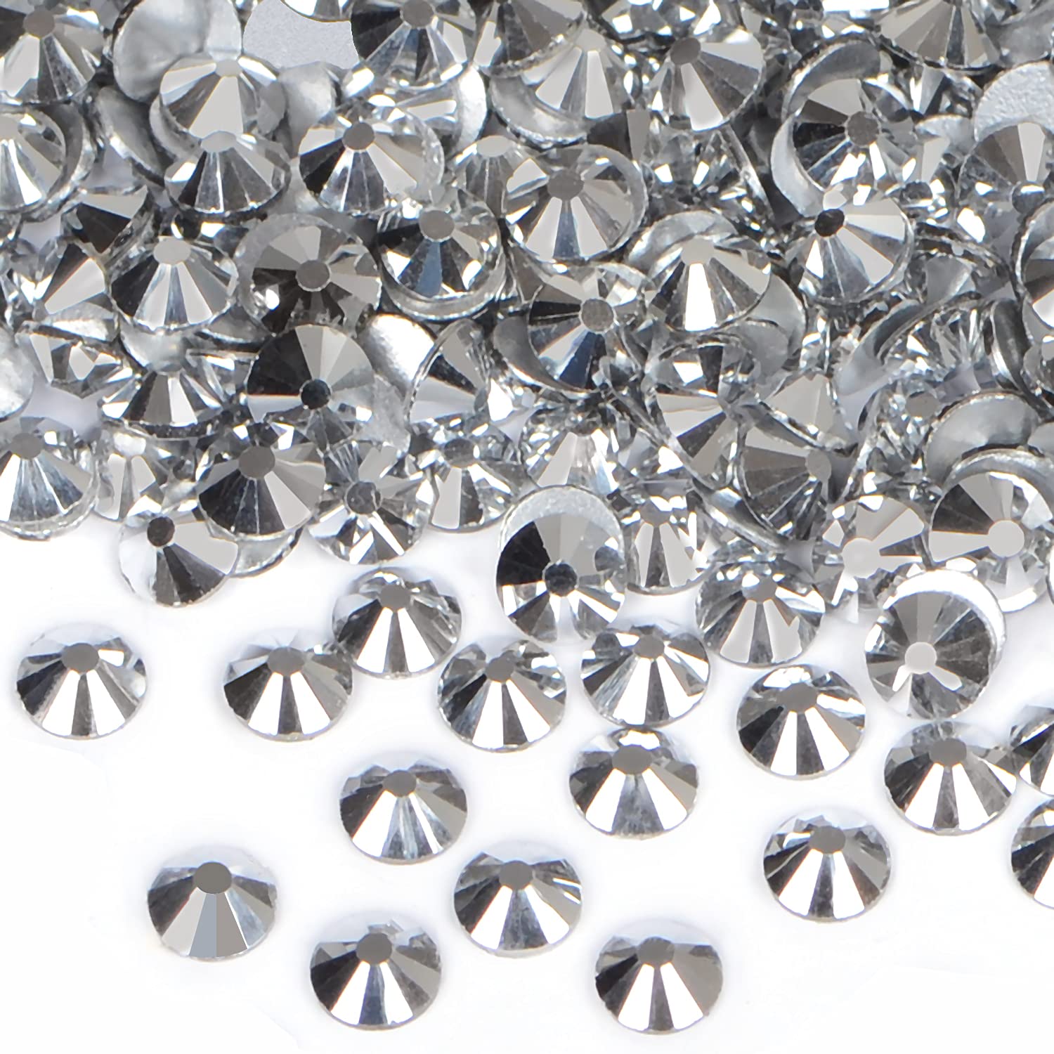 1440PCS Art Nail Rhinestones Non Hotfix Glue Fix Round Crystals Glass Flatback for DIY Jewelry Making with one Picking Pen (ss20 1440pcs, Labrdor)