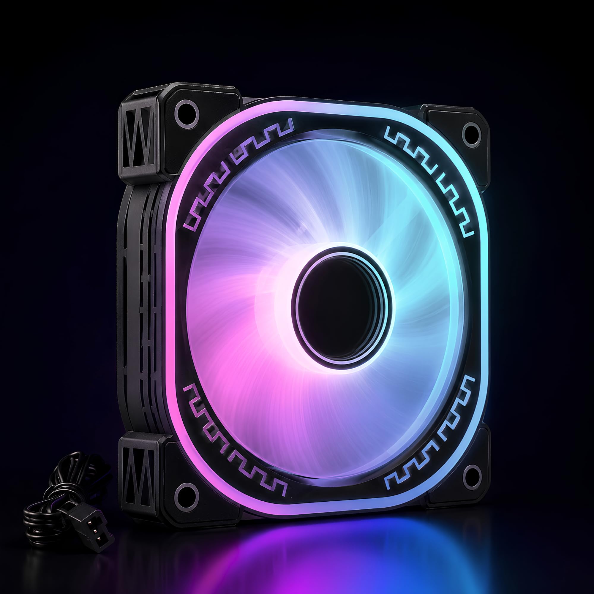 SYMBIOTE FLUX B 120 ARGB Cooling Fan, 120mm PWM PC Cabinet Fan, 800-2500 RPM, 63 CFM High Airflow, Silent Hydraulic Bearing, 5V Addressable RGB-image-48