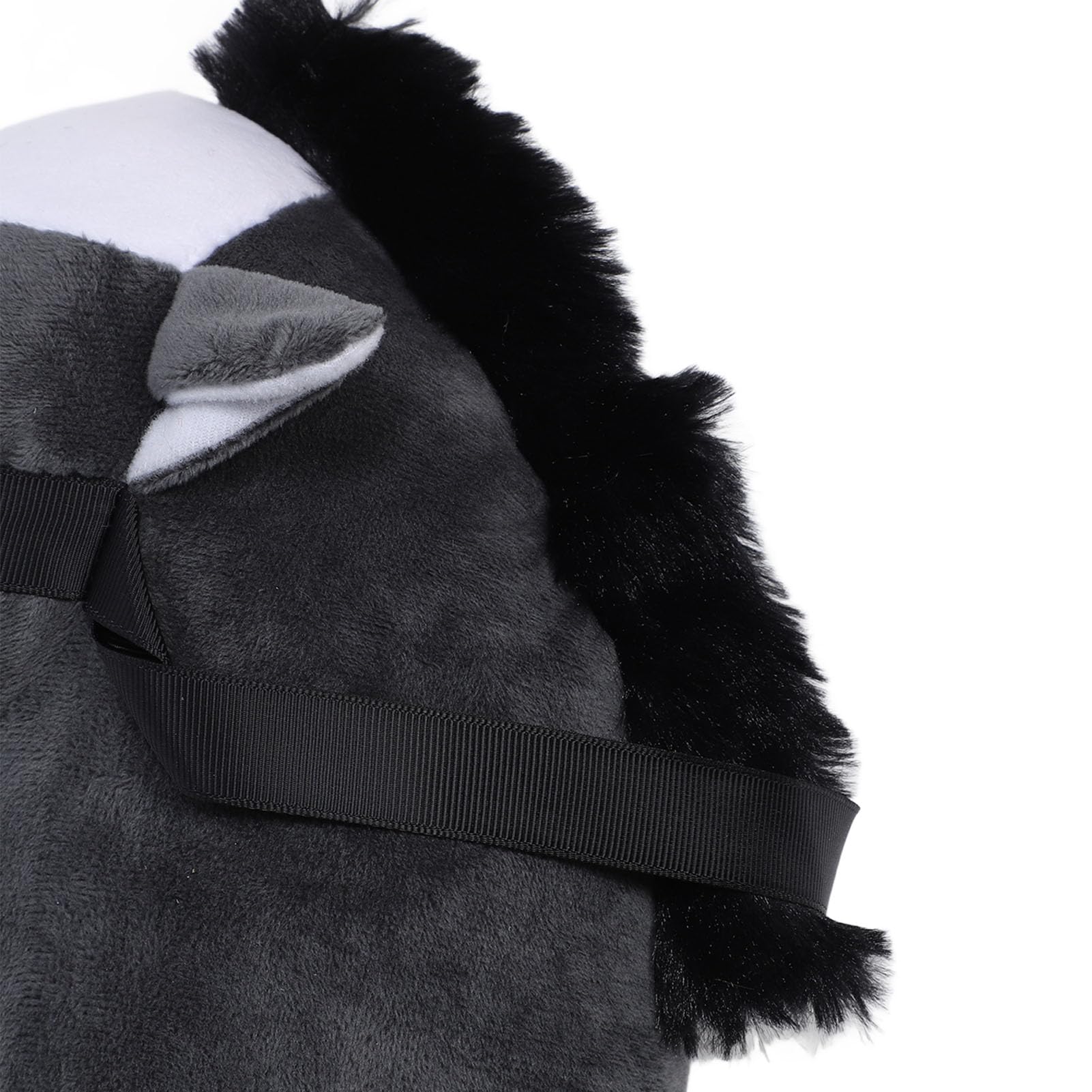 Konik Hobbystyczny, Zabawka na Patyku, Plusz i Kreskówka z PVC, Symulowany Ręcznie Wykonany koń Hobbystyczny dla Dzieci do Zabawy na świeżym Powietrzu (BLACK)