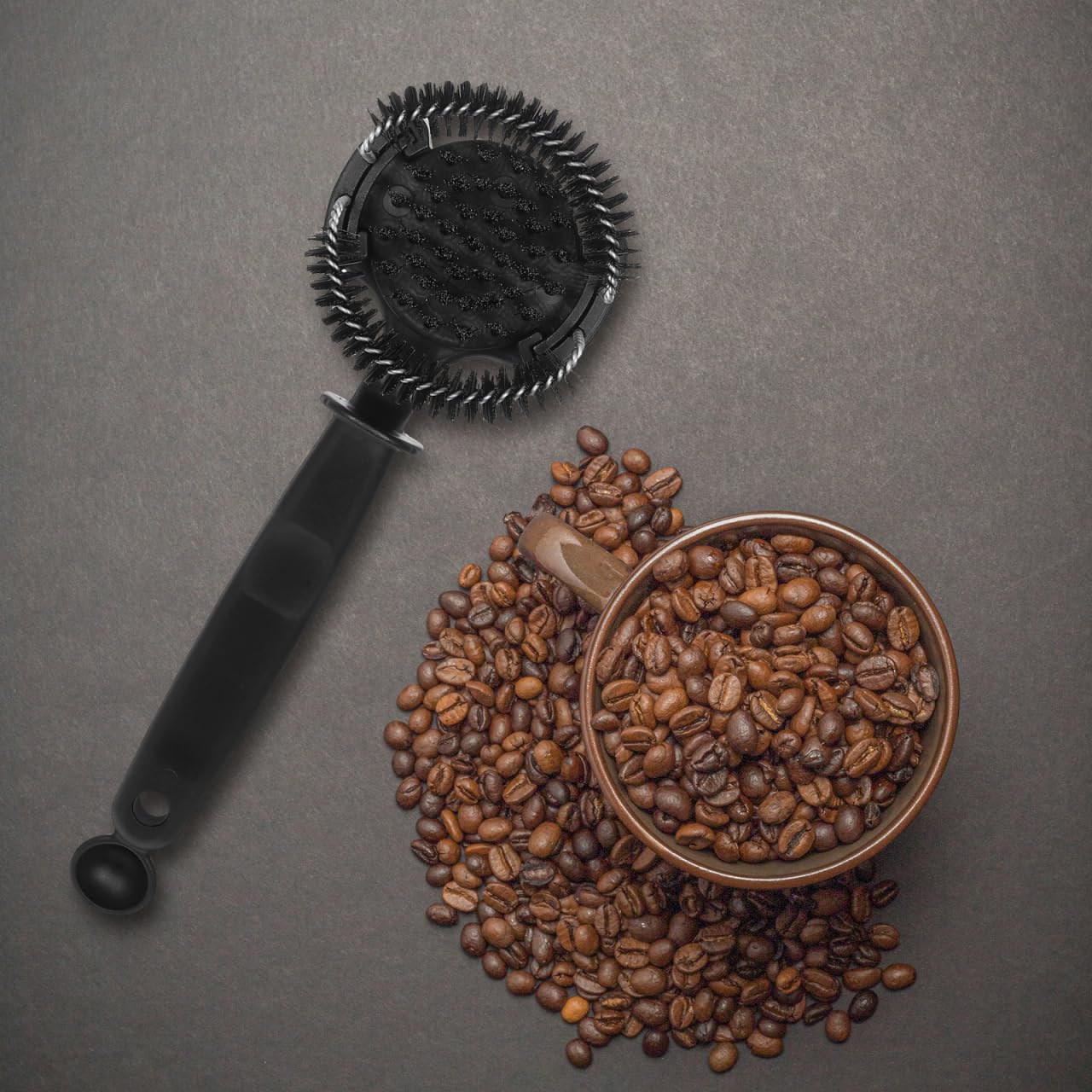 UPKOCH Spazzola Pulizia Macchina Caffè Espresso 51mm, Scovolino Professionale per Gruppo Erogatore e Macinacaffè con Cucchiaio Dosatore, Accessori per Manutenzione Espresso
