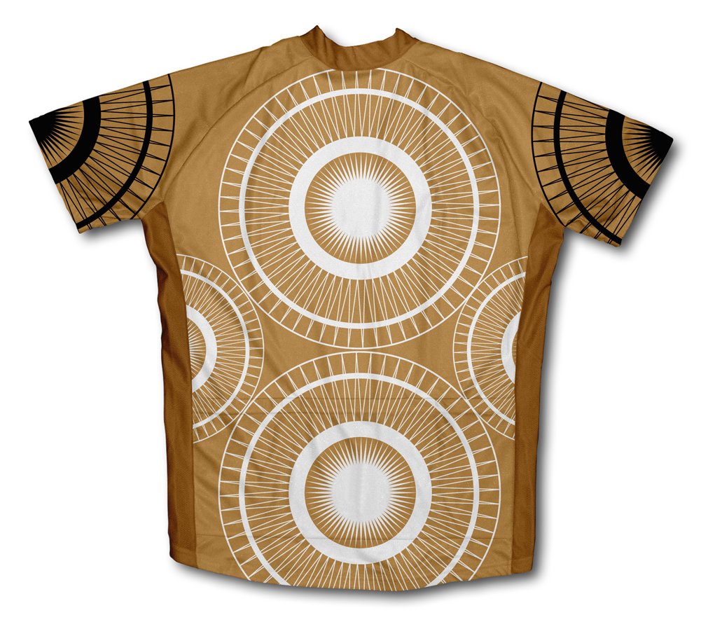ScudoPro Slim Gears Short Sleeve Cycling Jersey for Youth - Size M Brown