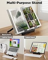 Vista 3 de Mesa para portátil para la cama, SAIJI - Mesa plegable extragrande para la cama con bandeja para desayuno, escritura, trabajo, juegos, dibujo