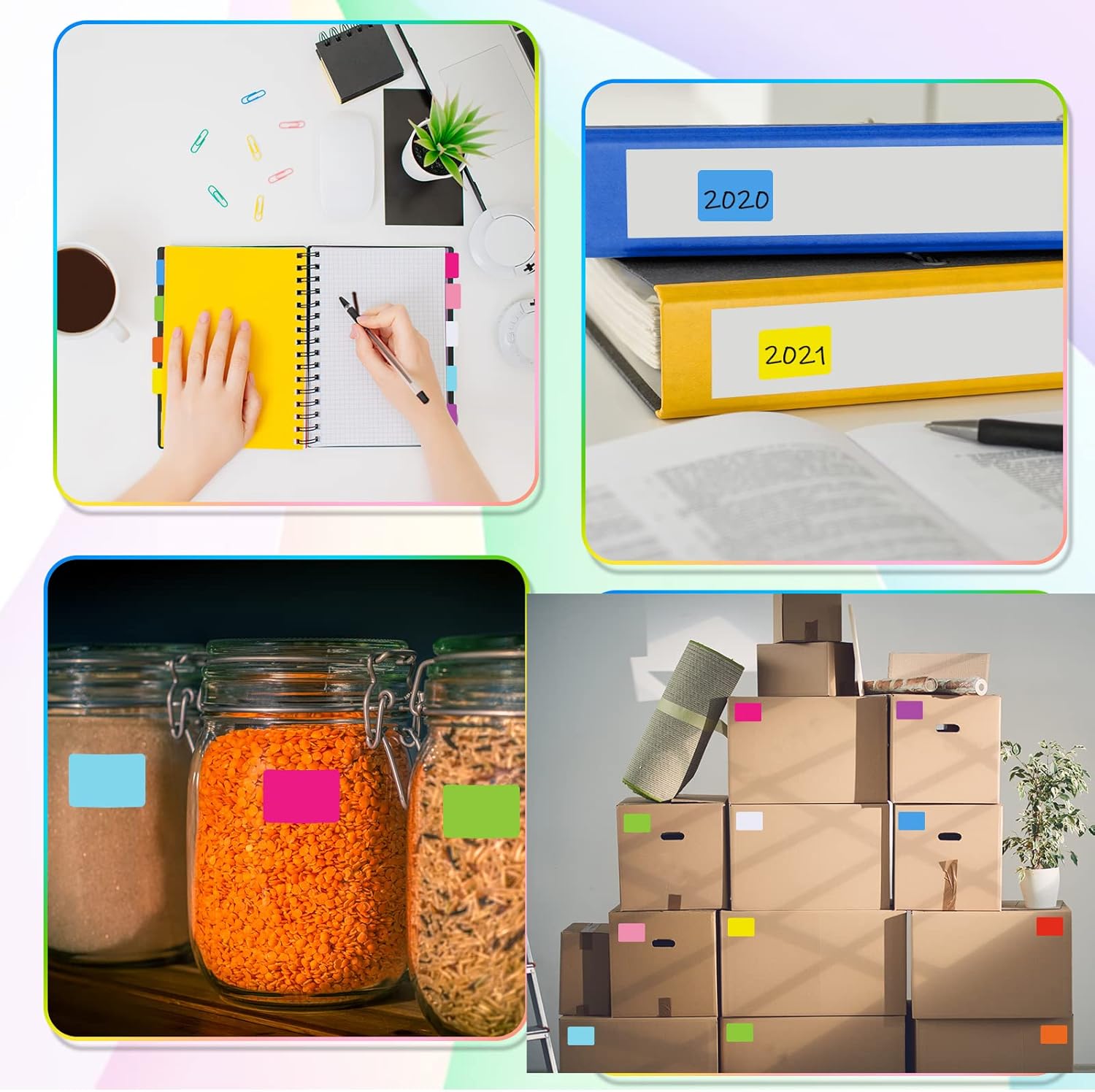 2800 Pieces 3/4 Inch 10 Color Diameter Color Coding Labels Colored Stickers Assorted Removable Stickers for Classrooms Offices Labeling Marking(Multicolor,Rectangular) : Office Products