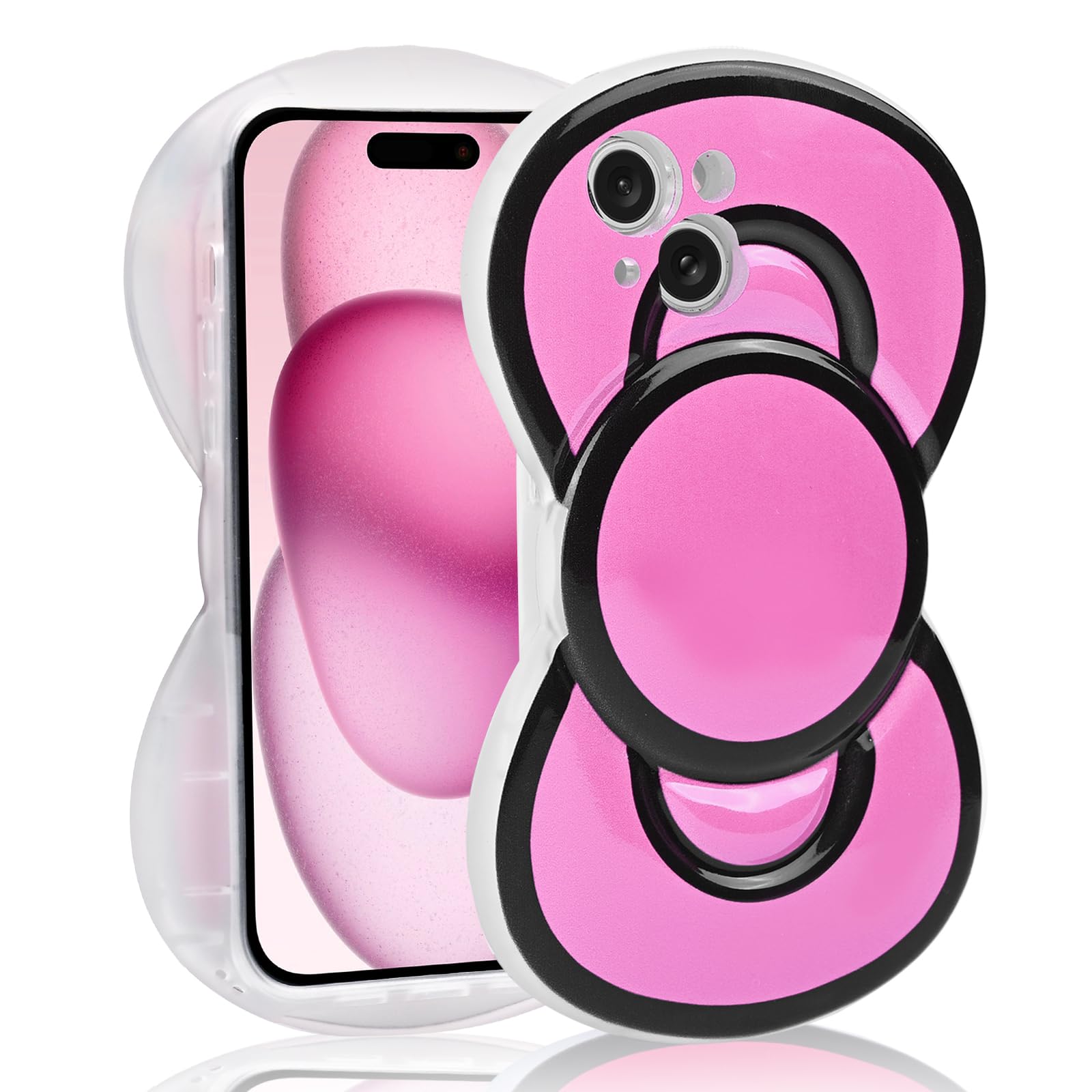 Cute Cases for iPhone 13 3D Bow Shaped Phone Cover Soft Silicone Protective Phone Case for Girls Women
