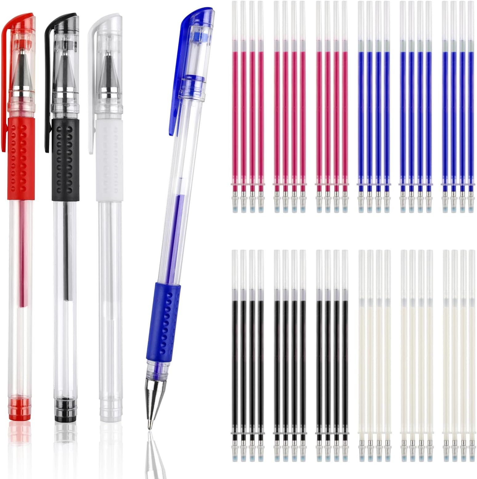 COIDEA 8 Pcs Heat Erasable Pens for Fabric with 64 Refills, Fabric Marking Pens for Sewing, Quilting, Embroidery, Dressmaking, Tailors Sewing Chalk Pencils