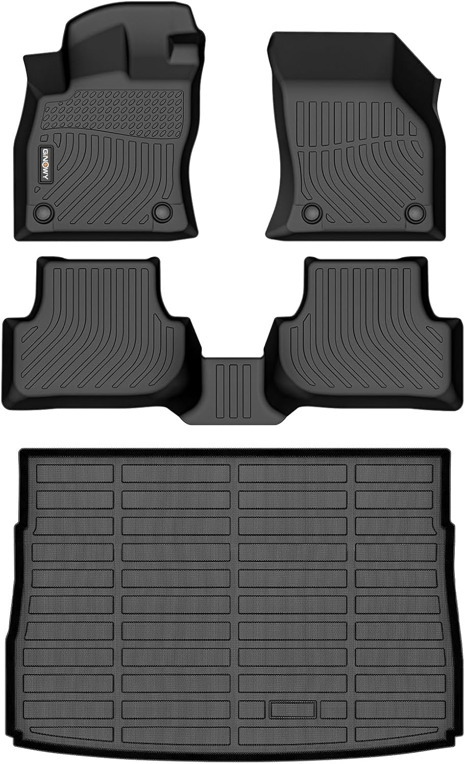 GINOWY-Floor Mats & Cargo Liner for Volkswagen VW Golf R 2022-2024?TPE All Weather Car Mats Floor Liners Waterproof Golf R Accessories Mats Rubber Liners for VW Golf R For VW Golf R 2022-2025