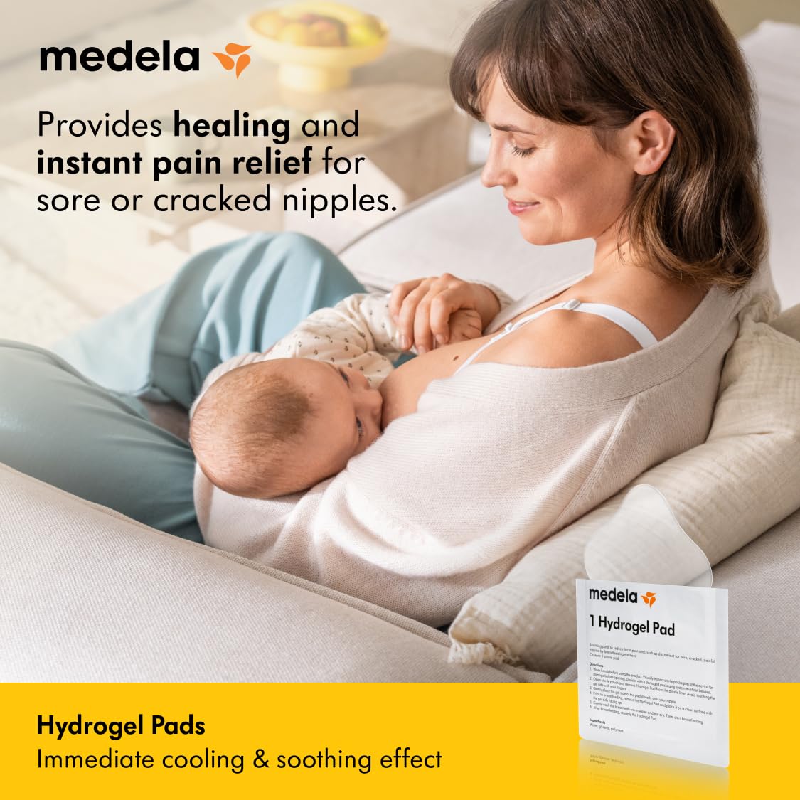 Medela Hydrogel Pads, Pain Relief and Cooling for Sore or Cracked Nipples Sterile, Individually Wrapped, Pack of 4 - Image 2