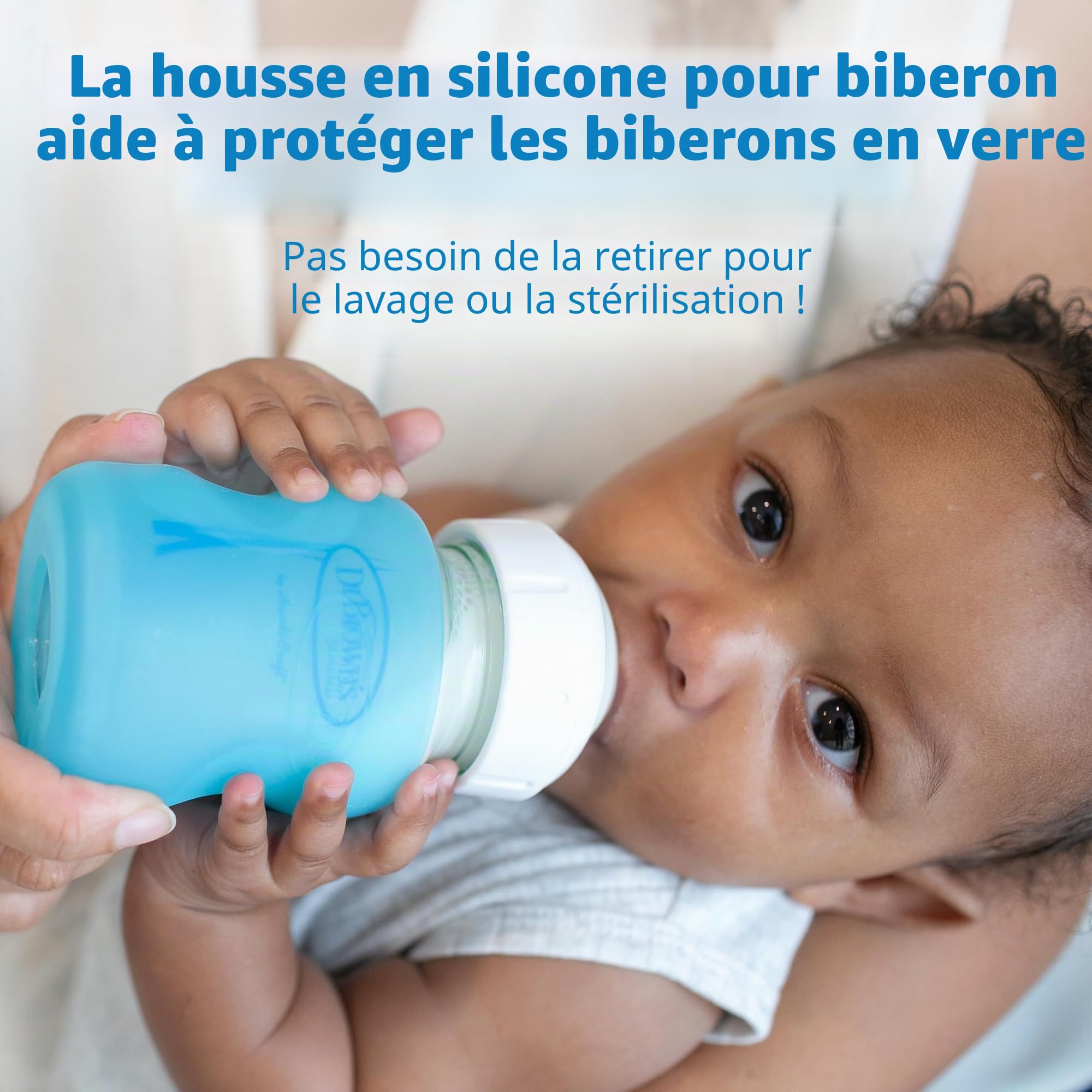Dr. Brown's Natural Flow Options+ Biberon en verre anti-colique, col large, 150 ml