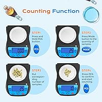 Vista 4 de Bonvoisin Balanza digital de laboratorio 600g x 0.01g, balanza electrónica de precisión, pantalla LCD, balanza analítica, balanza para joyas