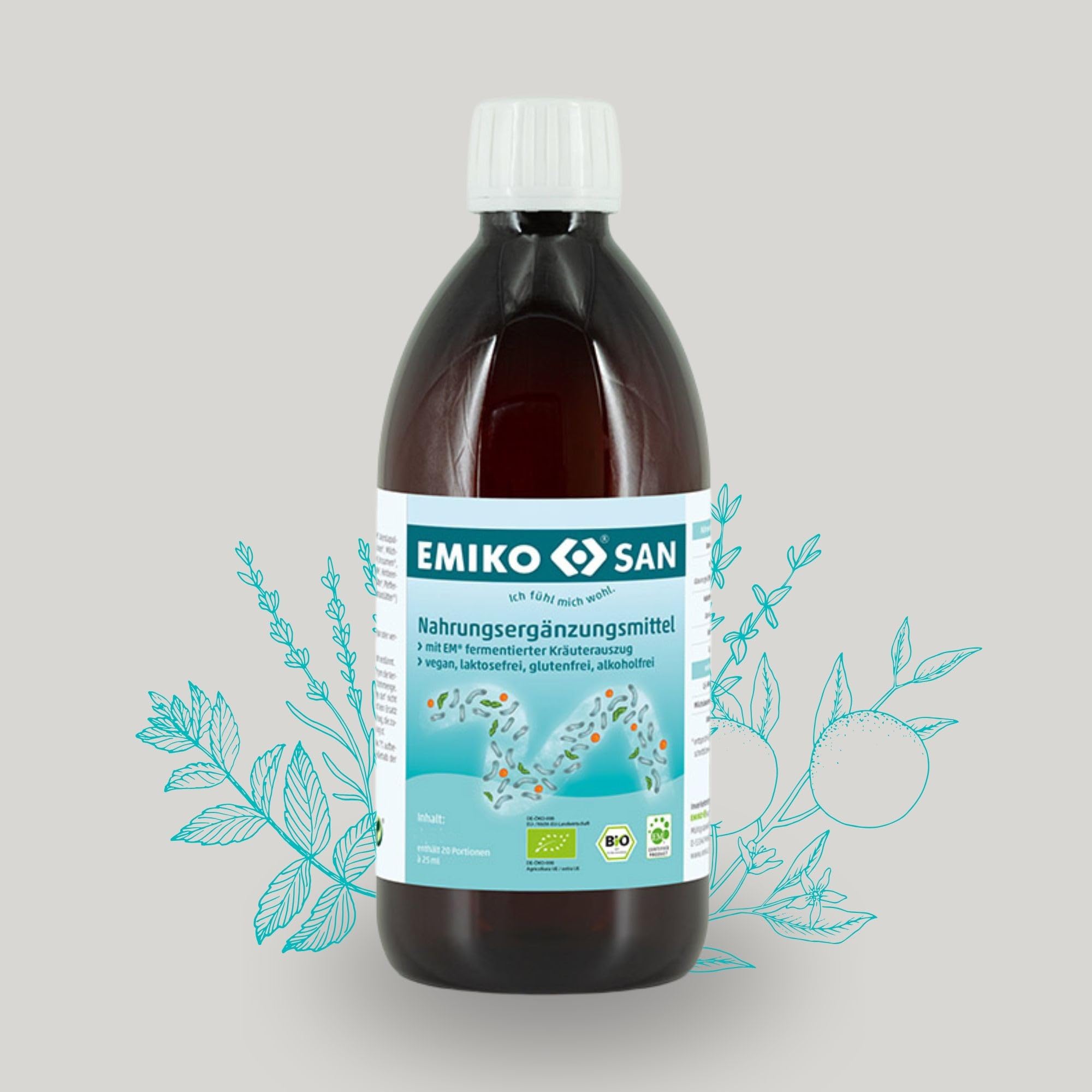 Emiko San Integratore alimentare con Microrganismi Effettivi EM (1 Litro) Emiko