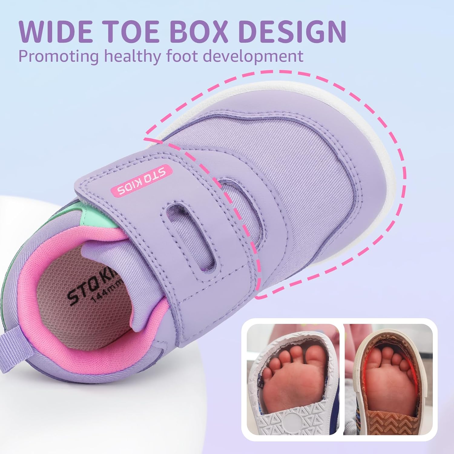 Toddler Wide Toe Box Shoes Barefoot Sneakers Girls Boys Zero Drop First Walking Running Tennis Grounding Shoes - Image 3