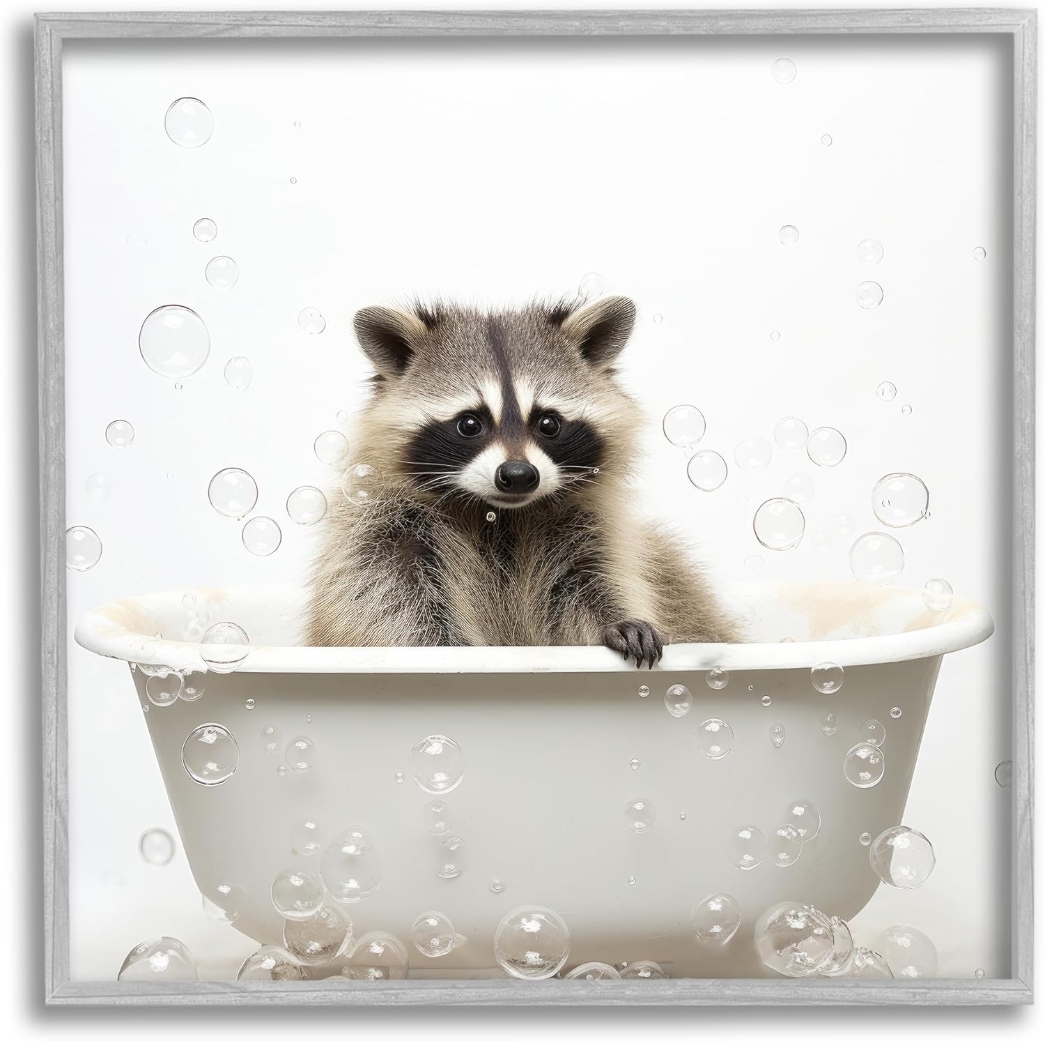 Stupell Industries Raccoon Bubble Bath Framed Giclee Art by Lazar Studio