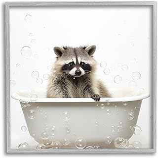 Stupell Industries Raccoon Bubble Bath Framed Giclee Art by Lazar Studio