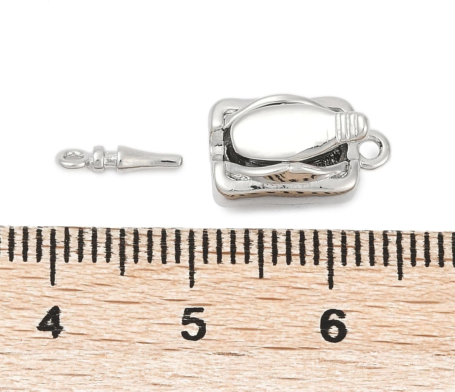 LiQunSweet 10 Pcs Rectangle Box Clasps Brass Cubic Zirconia Box Clasps Necklace Clasps and Closures Link Connector for Knotted Jewelry Making Craft Bracelet