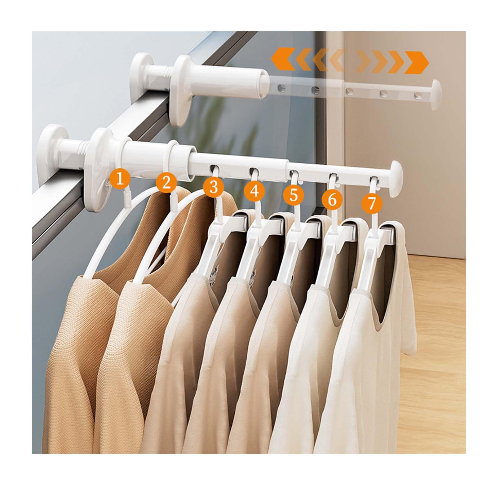 LTHERMELK Wäscheständer Wandmontage - Ausziehbarer Clothes Drying Rack - Platzsparend für Reise, Wohnheim, Studentenzimmer Wäschständer