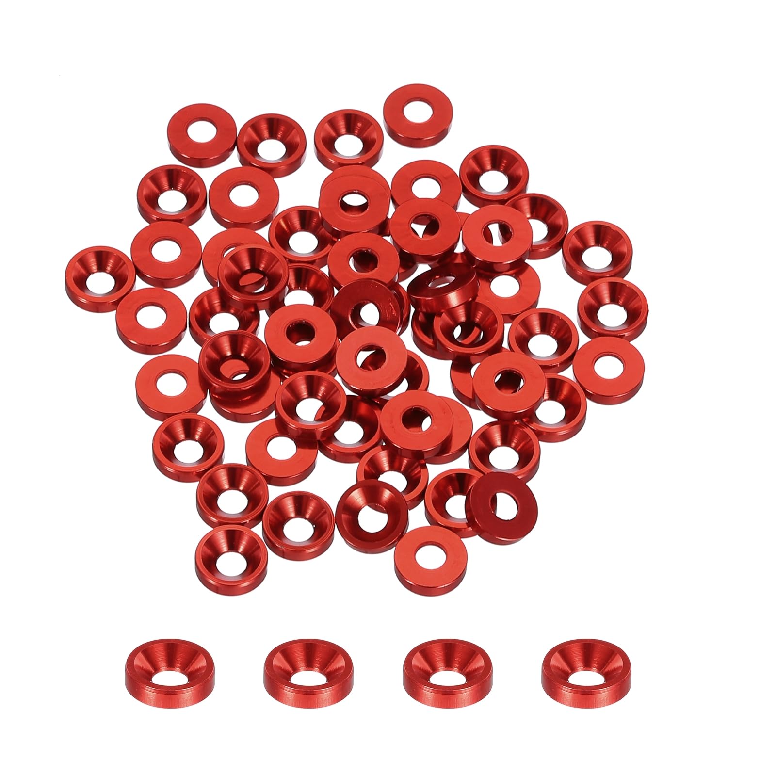 10 Pezzi M3 Rondelle A Testa Svasata Anodizzate Guarnizione In Lega Di Alluminio Nero~p137756949