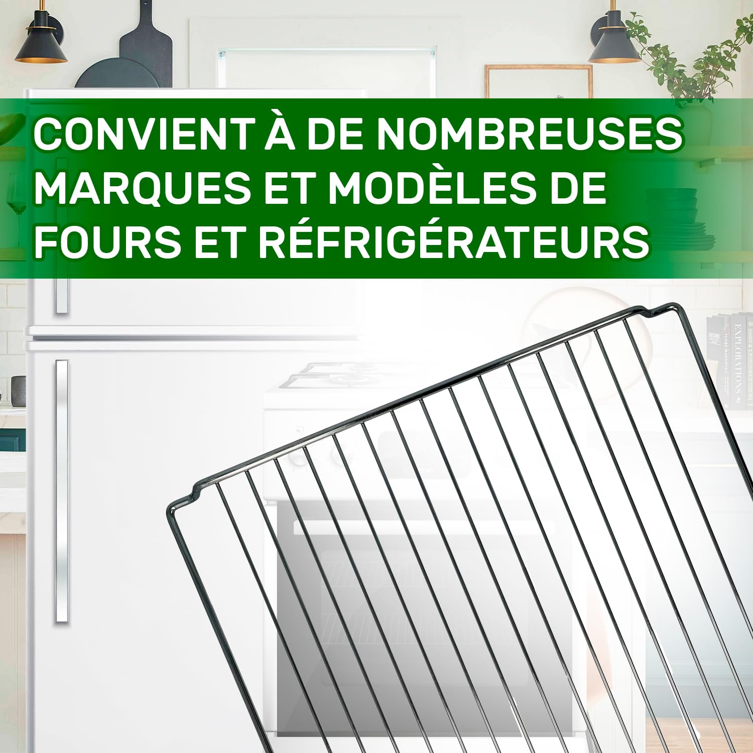 Grille Four Universelle Réglable ou Réfrigérateur d'une Longueur Minimale de 370 mm d'une Longueur Maximale de 650 mm et d'une Largeur de 310 mm - Garantie de 5 Ans - ONIX TECH