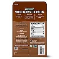Vista 2 de FGO Semillas de lino marrón enteras orgánicas, bolsa resellable a granel de 2 libras / 32 onzas, para hornear, cocinar y batidos, germinables