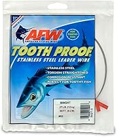 Vista 65 de AFW Alambre Líder Duro de Una Hebra de Acero Inoxidable a Prueba de Dientes - Brillante y Camuflaje para Tiburón, Barracuda, Caballa Real, Wahoo
