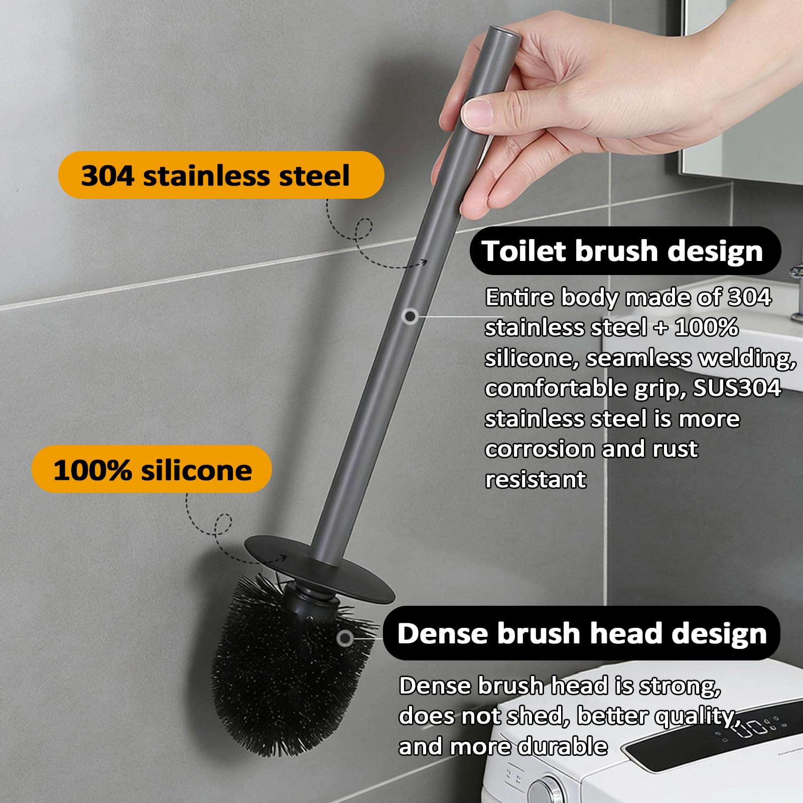 Nicho de papel higiénico empotrado con estante y soporte oculto para cepillo para remodelar el baño