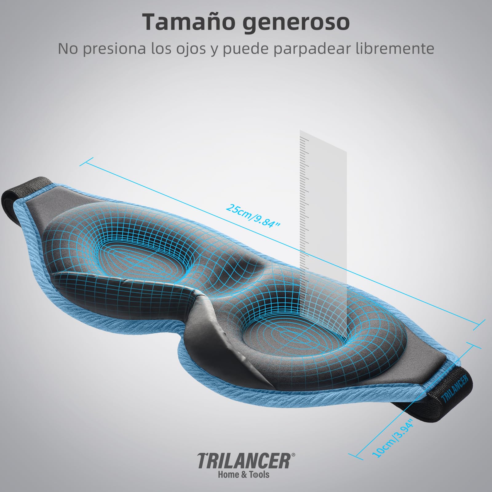 Antifaz para Dormir Innovador para Hombres y Mujeres, Máscara con Diseño que Bloquea la luz y la Claridad al 99.99%, para Dormir, Tomar una Siesta, Meditar, Descansar bien y Viajar（Azul） — view 4