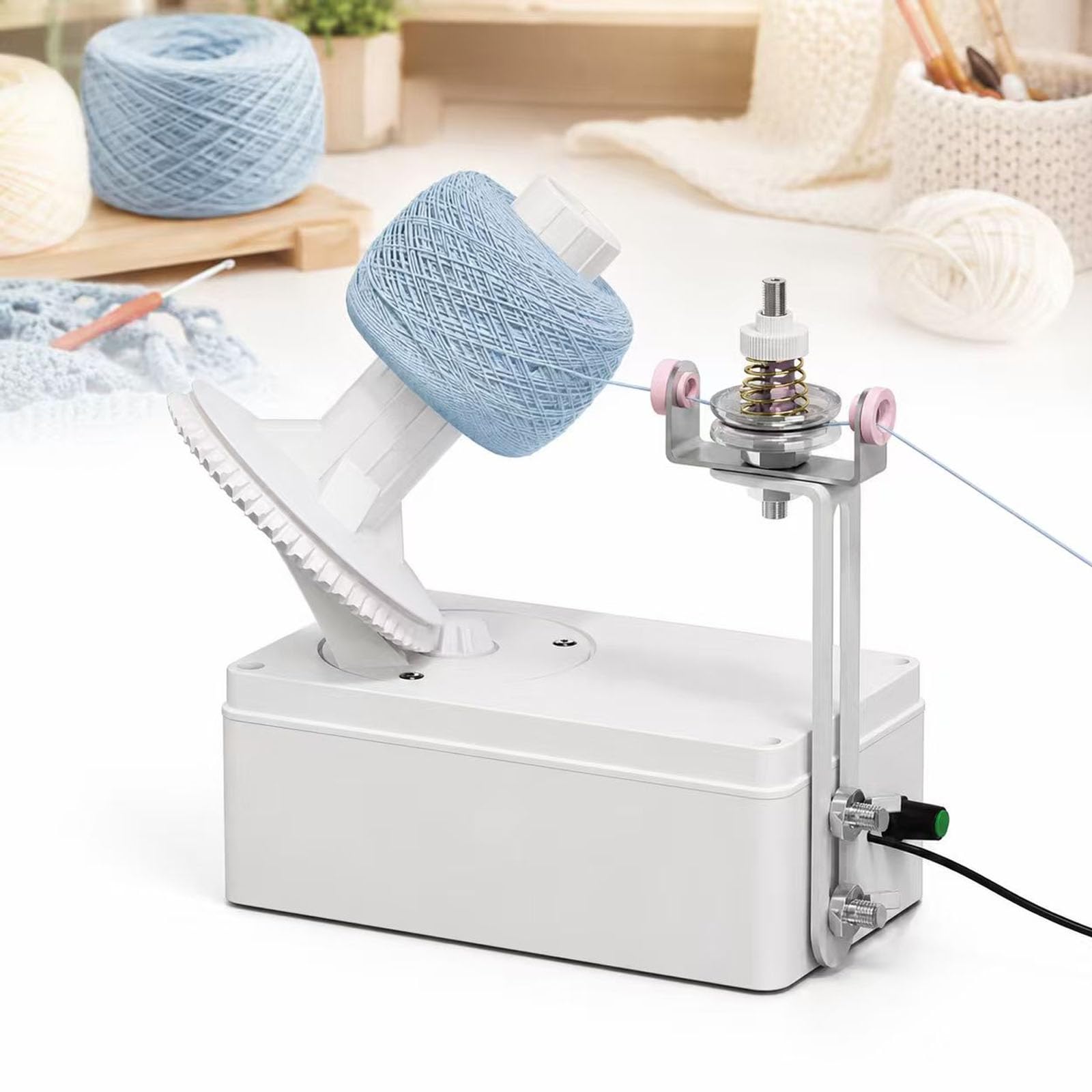 Vhewq Yarn Winder Usb Powered, Electric Yarn Winder With Stepless Speed, Adjustable Speed & Tension With 250Rpm Speed And 150G Capacity, For Knitting And Crochet