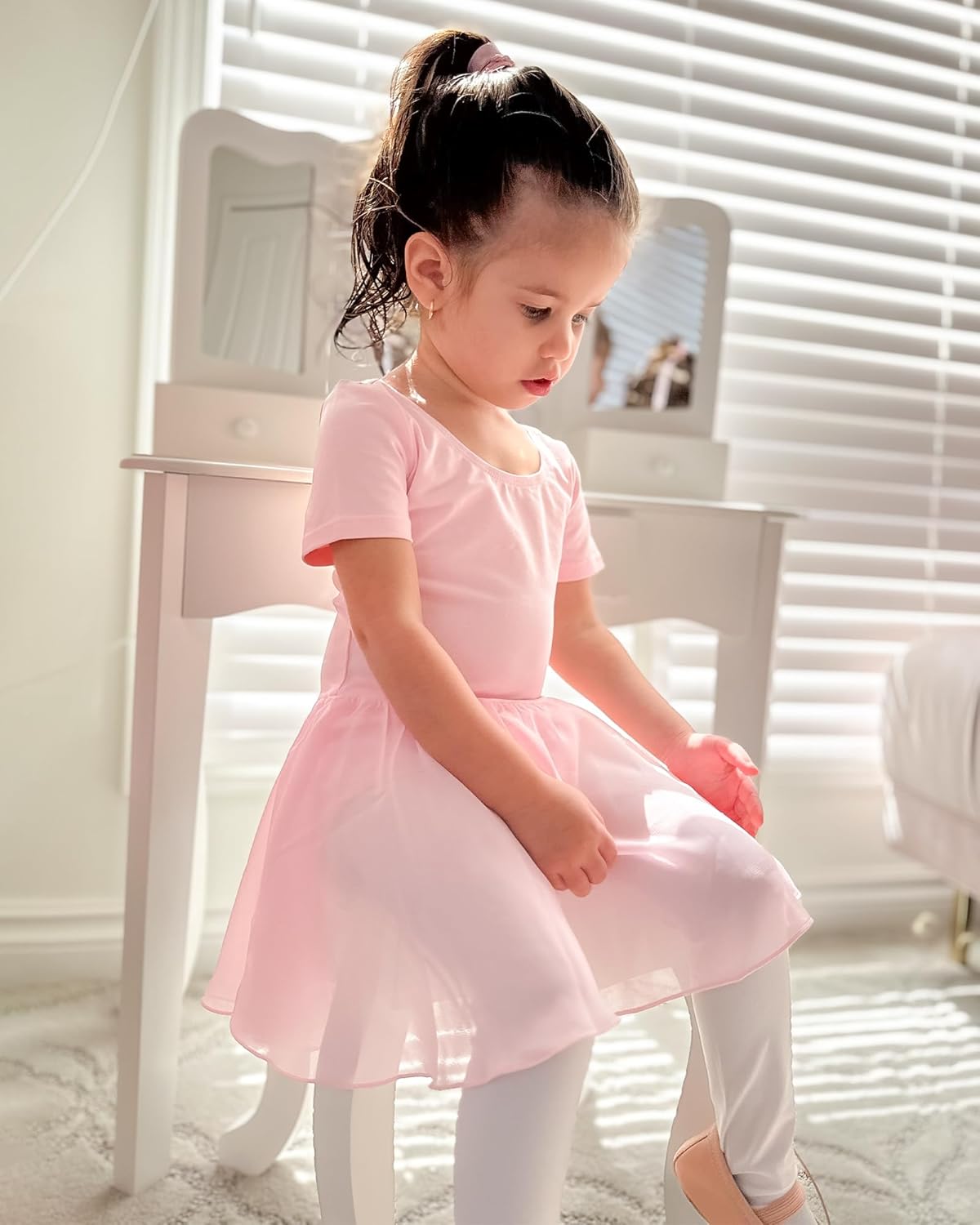 Stelle Ballet Leotards for Girls Dance Leotard with Skirt Toddler Ballet Outfit Criss-Cross Bow Back (Little/Big Kid) - Image 2