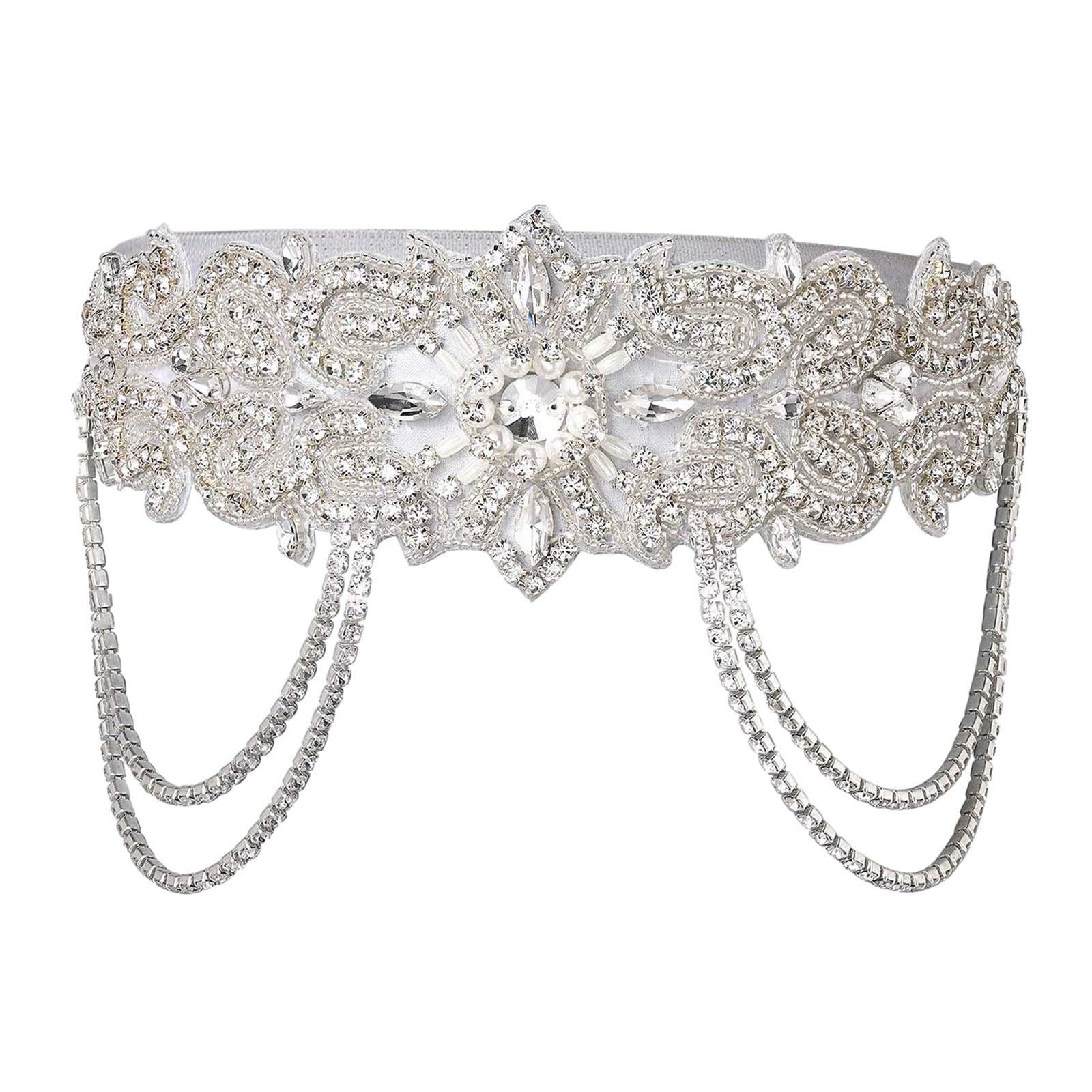 nivaa Rhinestone Headband Forehead Hair Band Tassels Headpiece Costume Accessories-picture-22