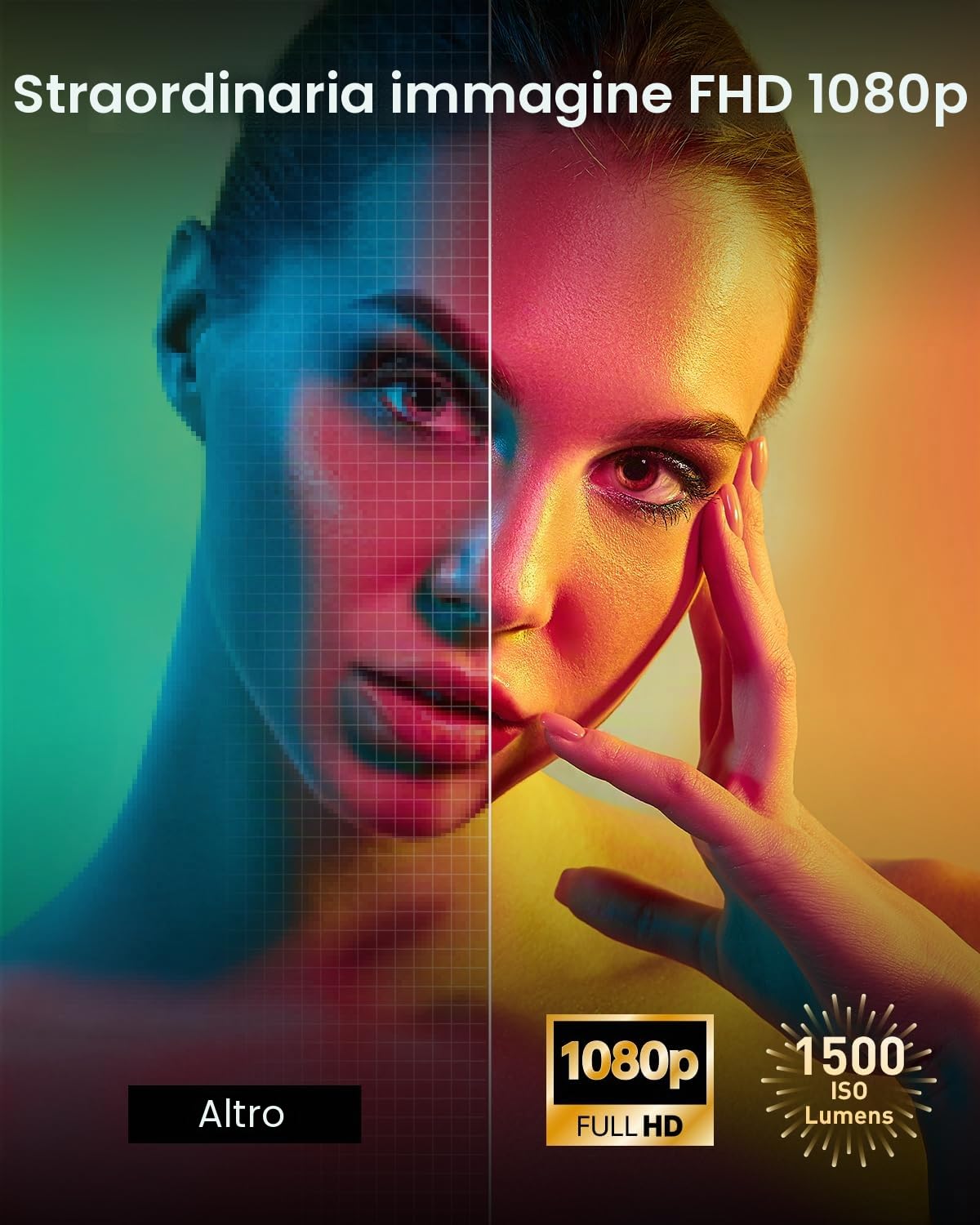 XGIMI Horizon Proiettore Supporta 4K Full HD 200'' Home Theater 1500 ISO Lumen Android TV10.0 Google Assistant 3D Videoproiettore Harman/Kardon Altoparlante