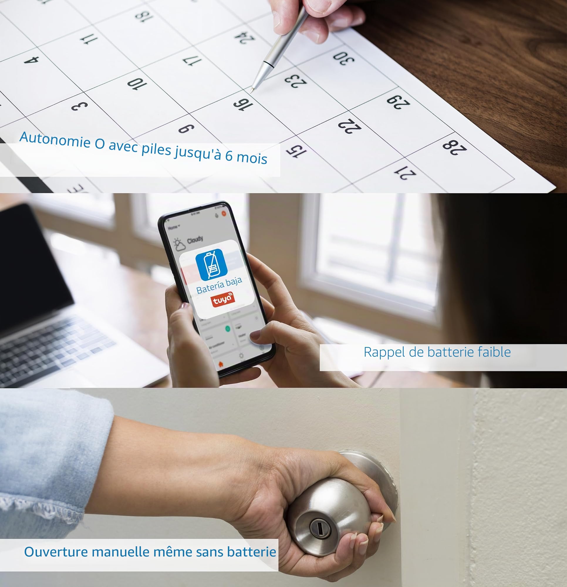 Nivian - Serrure intelligente Wi-Fi - Smart loc avec accès à distance et ouverture sans clé (Complete Pack)
