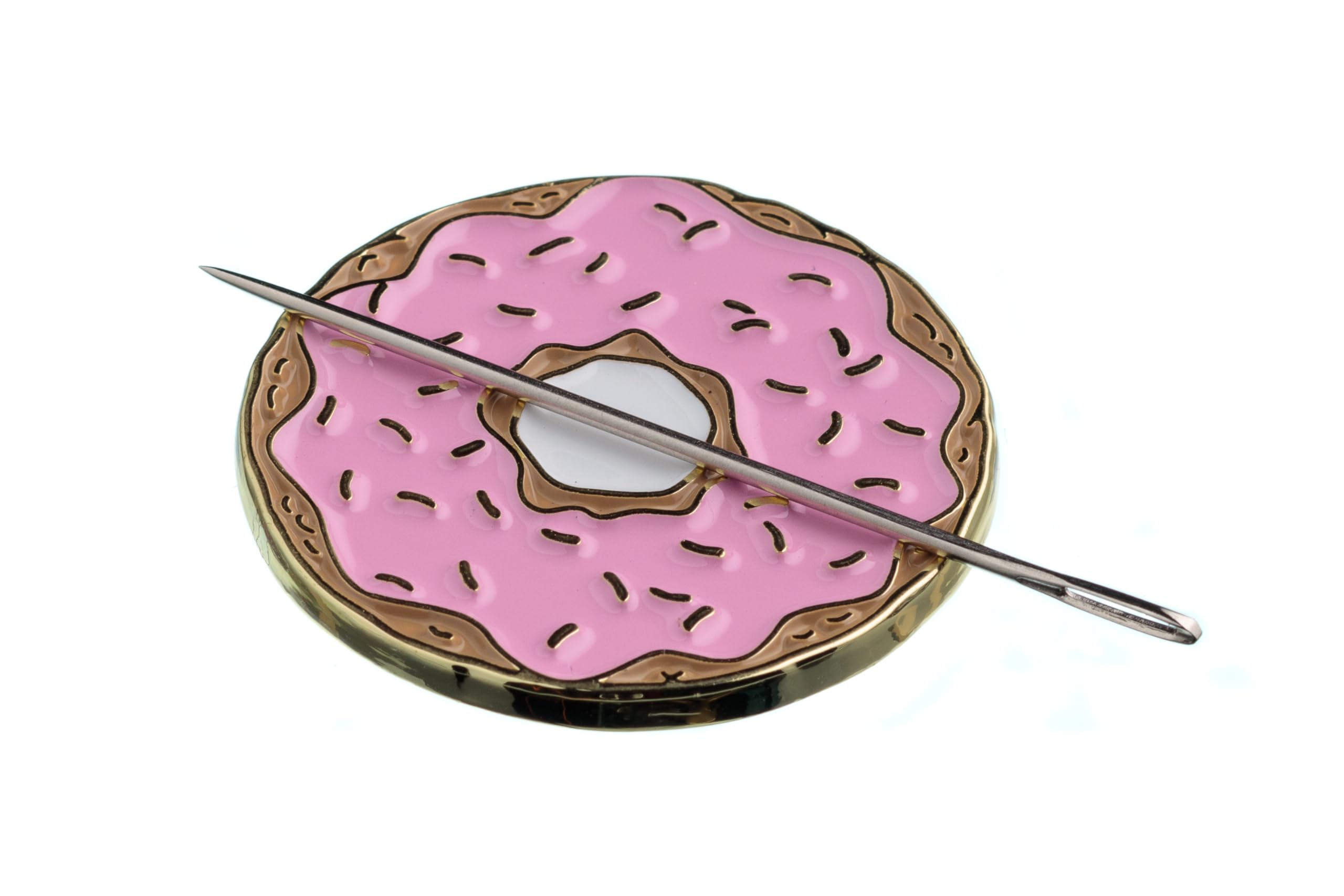 The Quilted Bear Magnetischer Nadelhalter - Emaille-Nadelkissen Für Näherinnen (Donut-Design)