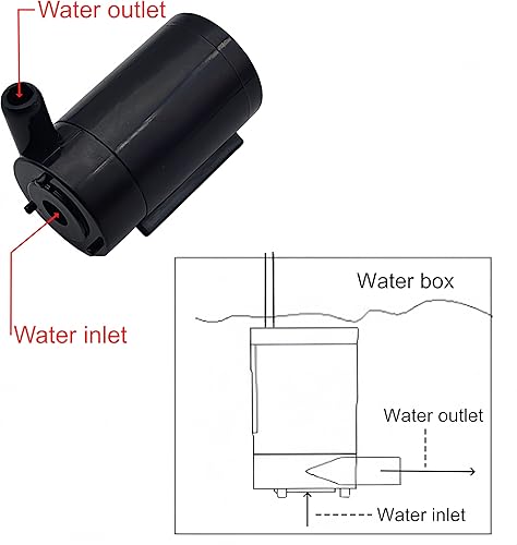 Miniatura 2 de Mini bomba de agua horizontal sumergible DC 3V-5V de bajo ruido negro para acuarios pecera estanque fuente hidropónica jardín