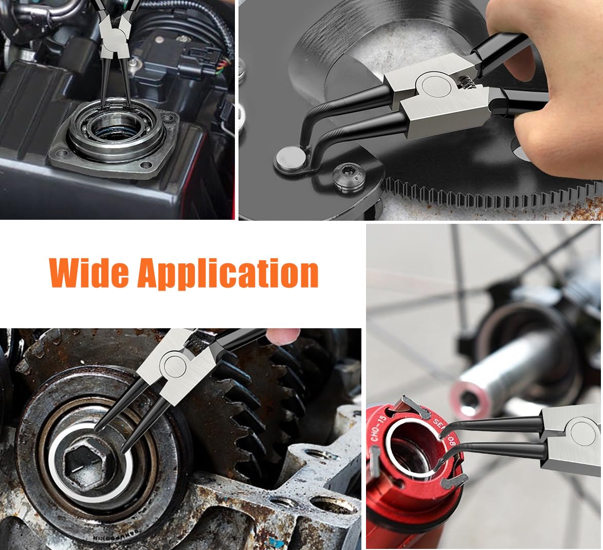 Snap Ring Pliers Set - 4 Pcs Small Tip Pliers -7