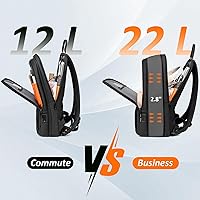 Vista 2 de FENRUIEN Work Backpack for Men, Water Resistant Expandable Backpack with USB C Charging Port, Black 15.6 Laptop Backpack