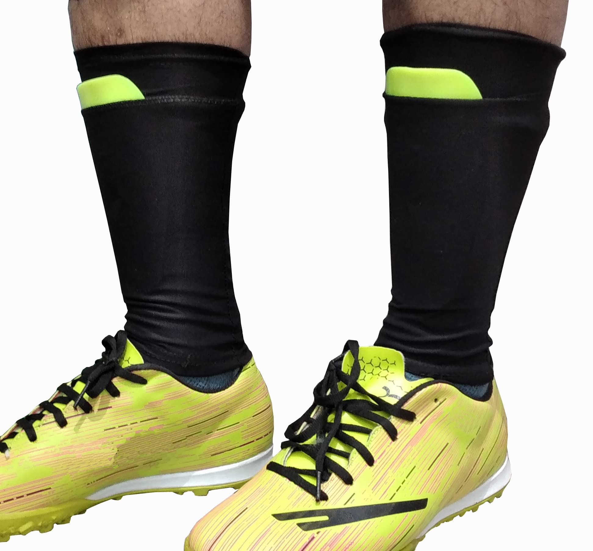 Football Soccer Shin Guard Holder Lycra Fabric Black Color (2 Pair) (B0BFX4NG3Y) Amazon Price History, Amazon Price Tracker