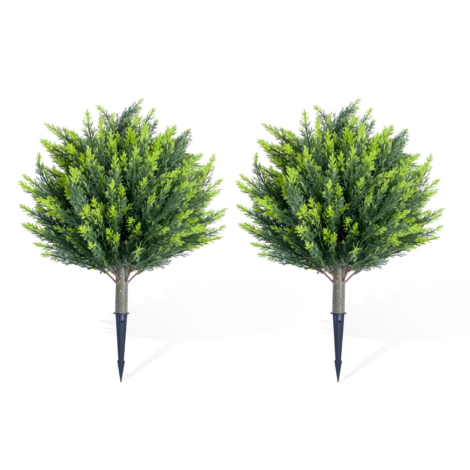 Aptliton Cypress-2Pcs Artificial Topiary Trees Faux Topiary Trees Artificial Shrubs Decorative Artificial Trees Artificial Greenery Topiary Ball Trees Artificial Outdoor Plants Uv Resistant Artificial Plants Front Door Top
