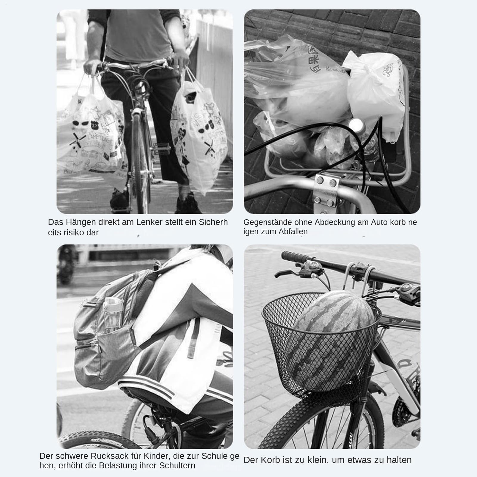 Cycle Rack metalowy kosz na rower górski z tyłu roweru górskiego o dużej pojemności do roweru górskiego o dużej pojemności, do szkoły, do plecaka, do szkoły
