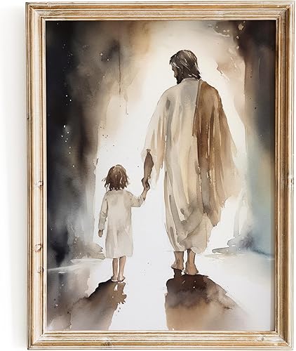 ESSEN Life  Into the Radiance  Arte de pared de la Biblia cristiana de Jesús, póster minimalista bohemio cristiano para el hogar, decoración