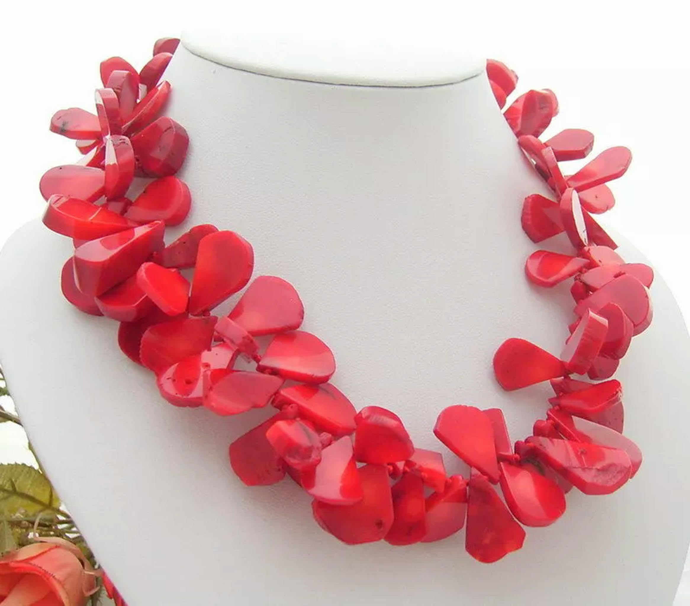 Collana in Corallo Rosso da 18" e 21 mm