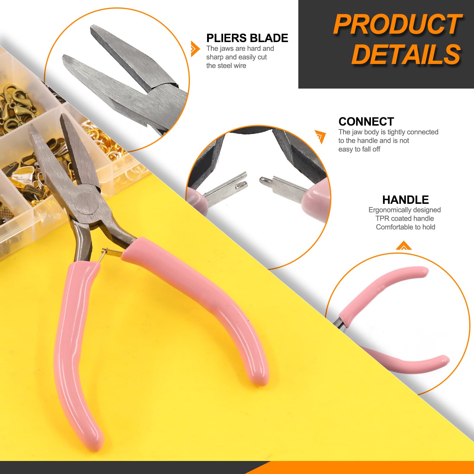 Rustark 1469Pcs Jewelry Making Kit with Pliers, Wires, Findings & Tools for Jewelry Making & Repair, Multicolor - Image 4