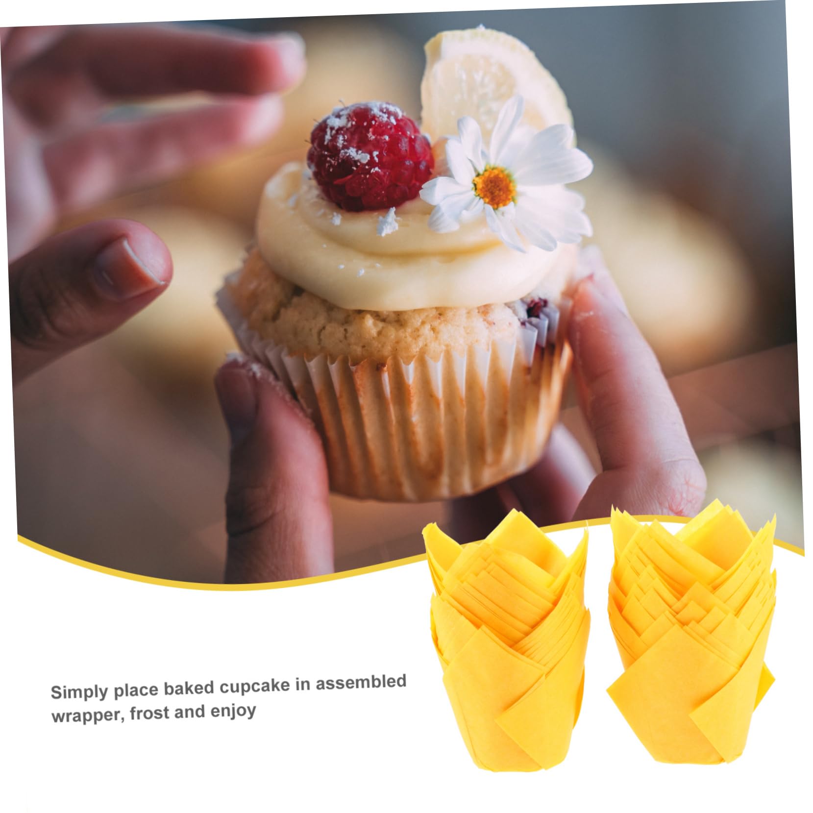 Ciieeo 300piezas Capacillos De Papel Para Forma De Loto Resistentes Al Calor y Aceites Para Muffins y Postres Color Naranja
