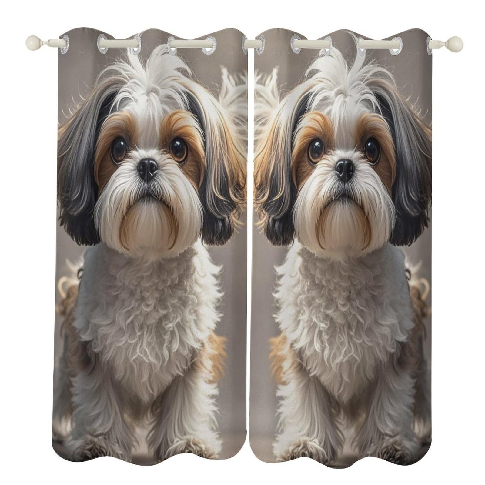 Rideaux occultants Shih Tzu bleu marine pour stopper la lumiere du jour