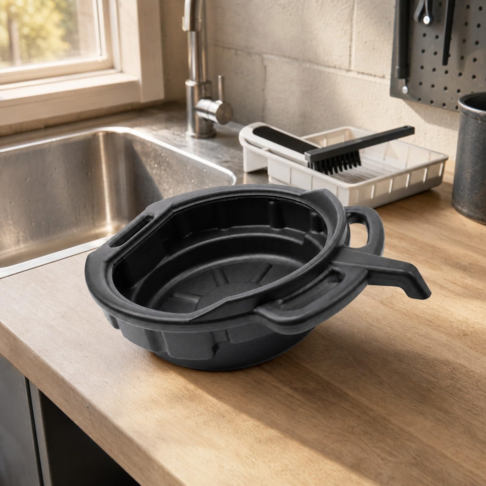 Qianly Vaschetta con Maniglie Leggera | Maneggevole, Lavaggio Pezzi con Maniglie, Senza Sprechi, per Garage, del da, L