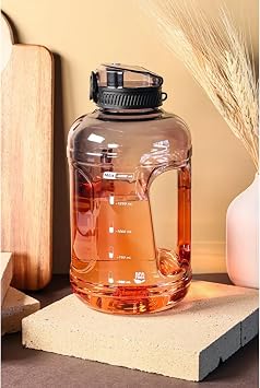 2200 ml Water bottle 2.2 Liter - Large Volume Mat with Locking Cover RED