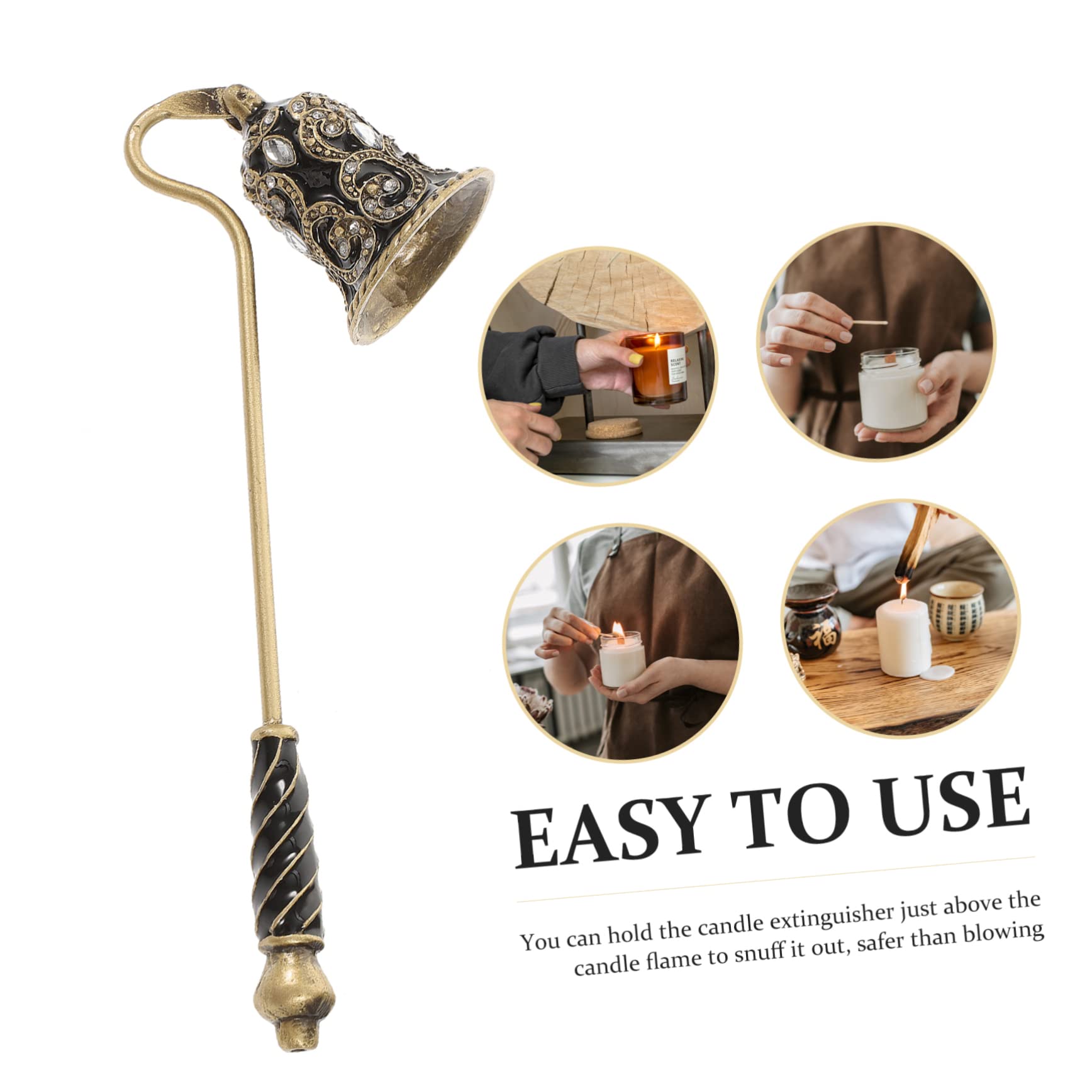 DECHOUS 2pezzi Coperchio Estintore per Candele con Manico Lungo Accessorio Elegante per Spegnere Candele Profumate e Aromatiche Utile e Decorativo per La Casa