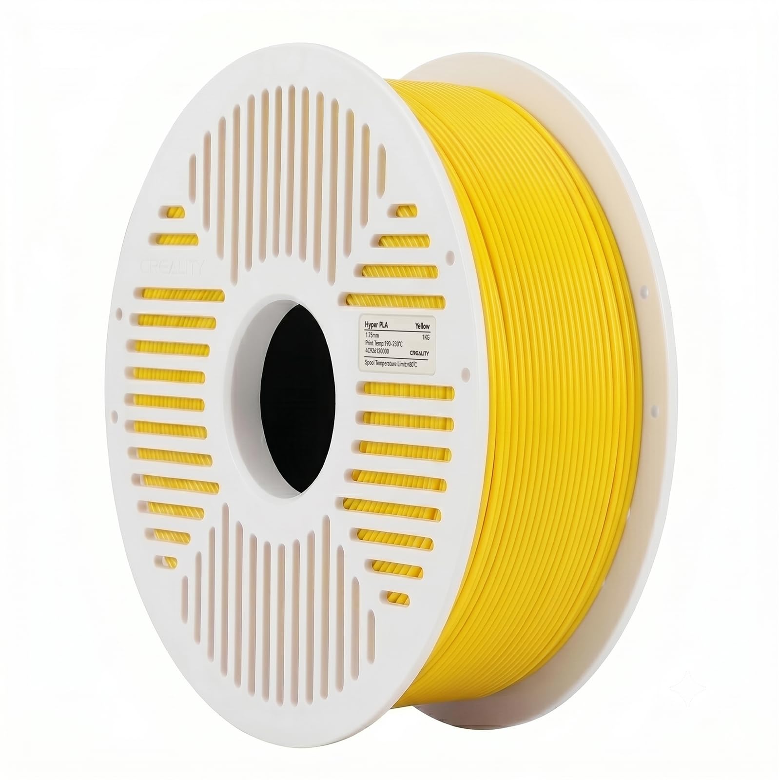 Creality Hyper PLA Filament RFID 1.75mm with Reusable Spool 1KG, High Speed Up to 600mm/s, Yellow, 1-Pack