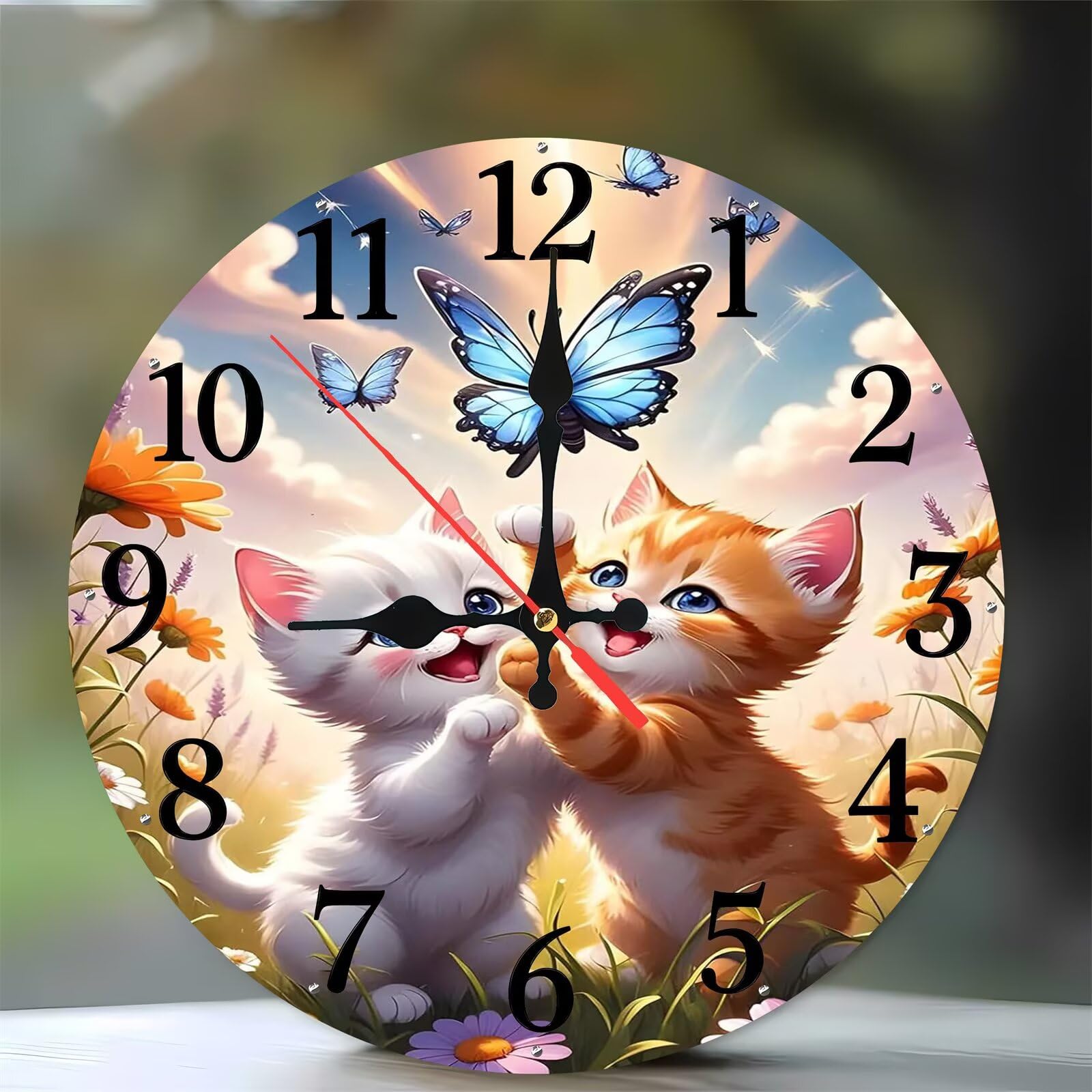 Horloge décorative silencieuse en bois suspendue de 35cm pour maison et cuisine