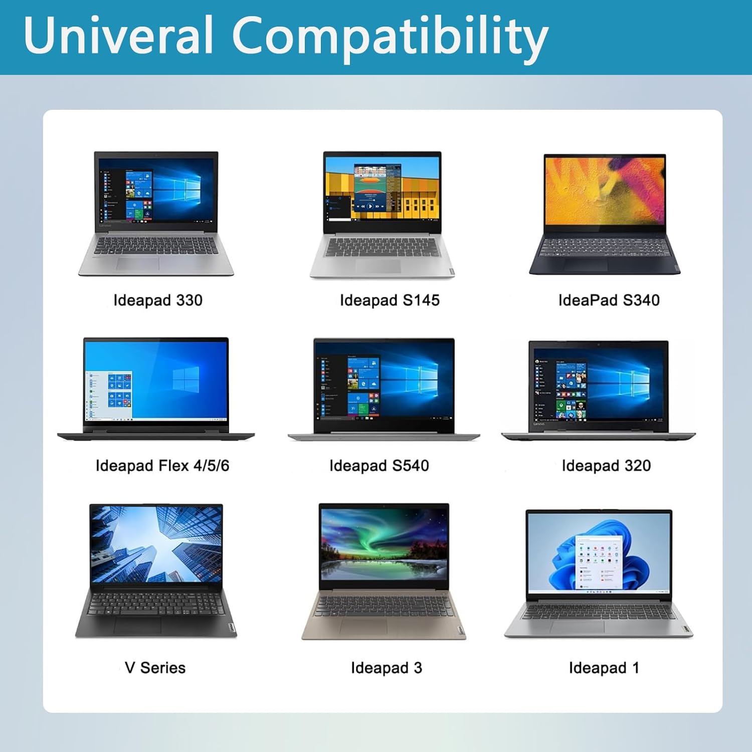 65w 20V 3.25A Ac Charger fit for Lenovo IdeaPad 3 5 Flex 4 5 6 1470 1480 1570,Ideapad 110 110s 310 320 330 330s 520 530s 710s S145 Yoga 720 710 330 Series ADLX65CDGU2A Laptop Power Adapter Cord - Image 4