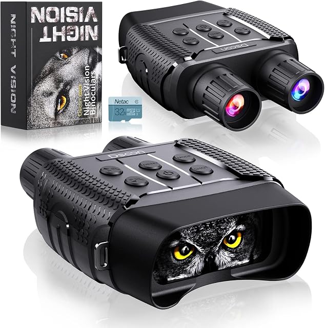 Night Vision Goggles, Night Vision Binoculars, Digital Infrared Night Vision Scope with 2.31" TFT LCD Screen, HD Infrared (IR) for Spotting, Hunting, Compatible with Rechargeable Batteries